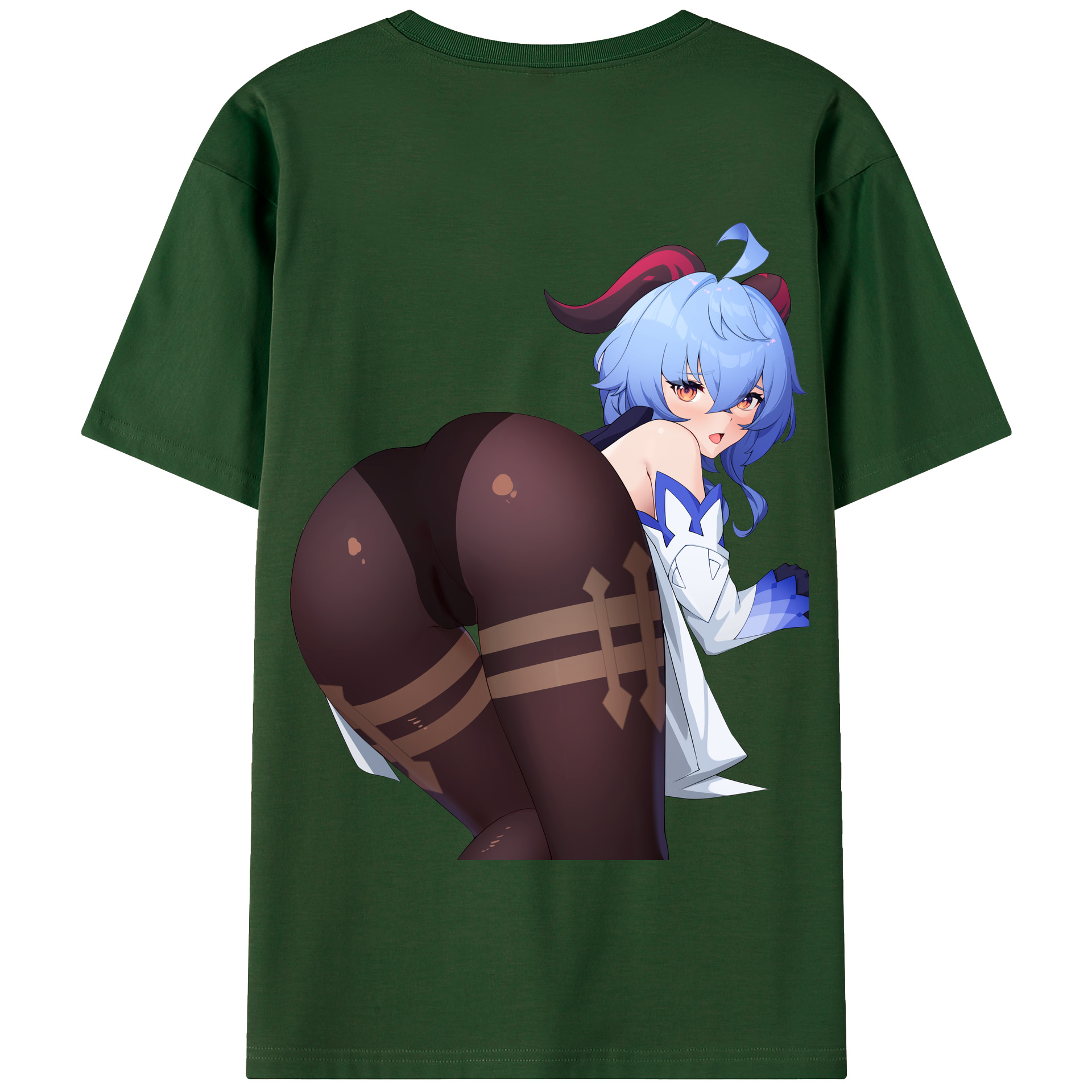 げんし神 甘雨 かんう genshin Ganyu 綿100％半袖Tシャツ（背面プリント）